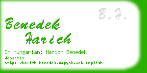 benedek harich business card